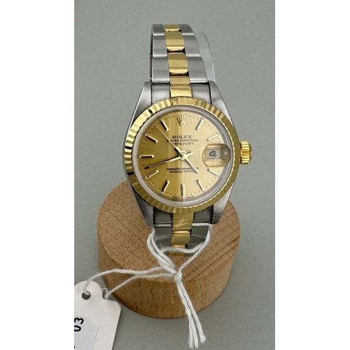 945 - Watches: Watches: A ladies Rolex Oyster Perpetual Datejust wristwatch, serial number Y634470 (2002),... 