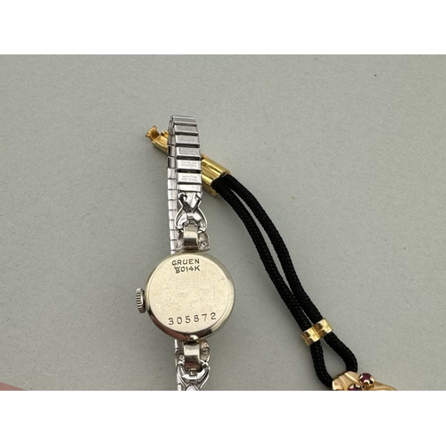 954 - Watches: Watches: A ladies 18ct gold cocktail watch, the dial marked Tiffany & Co, containing a ... 