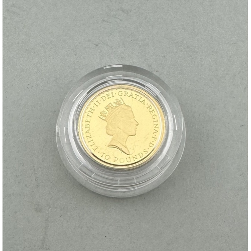 980 - Coins: Coins: A Royal Mint issued limited edition encapsulated proof Britannia 1/10oz gold sovereign... 