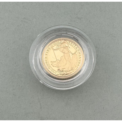 981 - Coins: Coins: A Royal Mint issued limited edition encapsulated proof Britannia 1/10oz gold sovereign... 