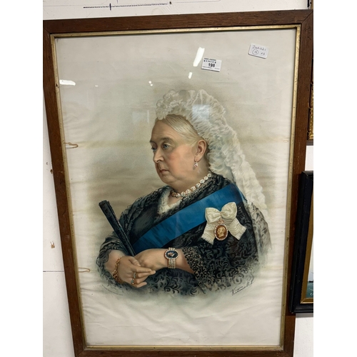 198 - Paintings/Prints: Paintings/Prints: A group of three, one-coloured steel engraving of Queen Victoria... 