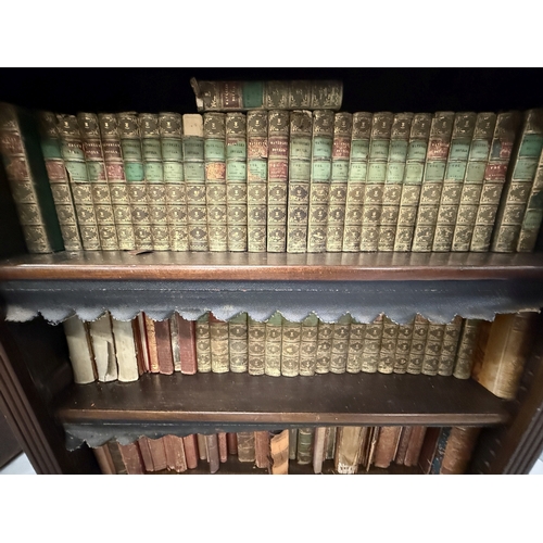 115 - Furniture & Books: Early 20th century mahogany floor standing bookcase with 'Waverley Novels, pa... 