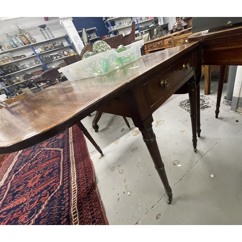 136 - Furniture: 19th century mahogany card table satinwood banding inlaid frieze rising on four tapering ... 