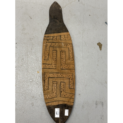 140 - Ethnographica/Tribal Arts: A Guyana paddle (South America) with painted geometric decoration to each... 