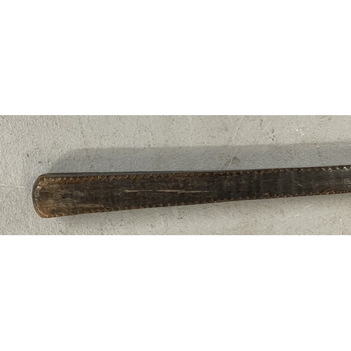 142 - Ethnographica/Tribal Art: A Zulu staff (South Africa) with carved ribbed and spiral decoration, 156.... 