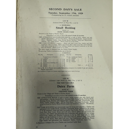 146 - Catalogues: Savernake Estate house sales, Fox and Son (1929) Wiltshire History, Savernake Estate auc... 