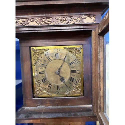 210 - Clocks: 18th century longcase clock. Andrew Hewlett Bristol, 11ins dial. 78.5ins height.