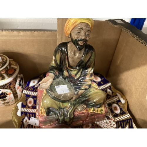 22 - Ceramics: Royal Doulton figurine. HN1365.C ''Mendicant'' Boxed set of French salts plus a large quan... 