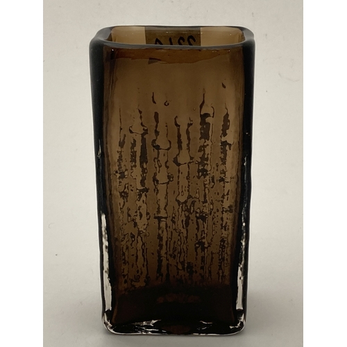 221a - Glassware: A Whitefriars cinnamon bamboo vase by Geoffrey Baxter circa 1970s, 20cm high.