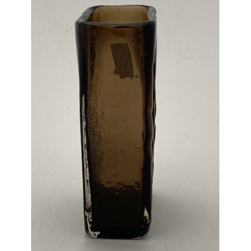 221a - Glassware: A Whitefriars cinnamon bamboo vase by Geoffrey Baxter circa 1970s, 20cm high.