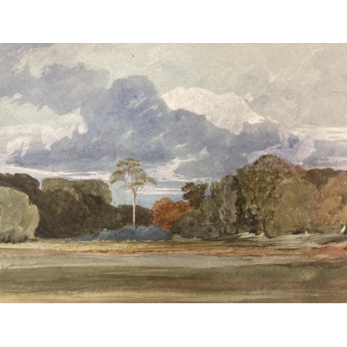 245 - Follower Of John Linnell (British 1792-1882): Watercolour on paper Autumn landscape with cloud study... 