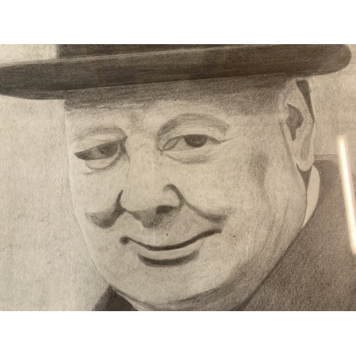 259 - British School: G. Oliver mid 20th century pencil study portrait of Sir Winston Churchill, signed lo... 