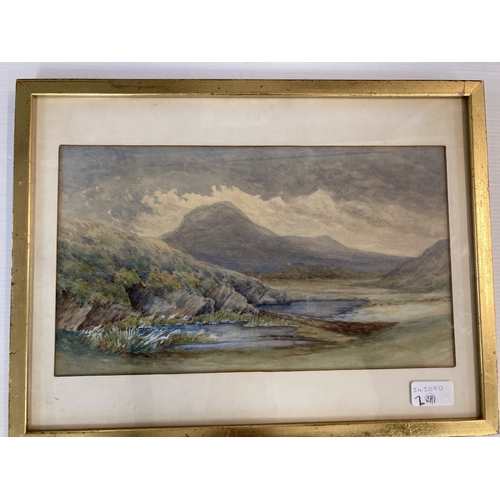 282 - Fraser Selby: Watercolour a valley stream in North Wales together with another watercolour of a land... 