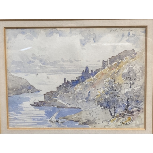 301a - Sir Ernest George RA (British 1839-1922): Watercolour and pencil Porto Venere, Italy, inscribed in p... 