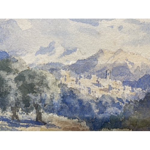 301 - Pictures: 2X Watercolours. British school circa 1960-1980. One British landscape with a castle, one ... 