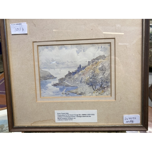 301a - Sir Ernest George RA (British 1839-1922): Watercolour and pencil Porto Venere, Italy, inscribed in p... 