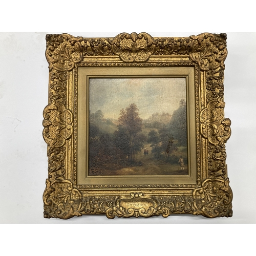 302 - Frederick Richard Lee RA 1798-1879: Oil on canvas Barnard Castle, Durham 9ins. x 8½ins. Gilt framed.... 