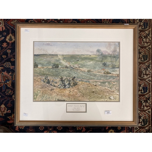 315 - Ken Howard OBE RA PNEAC (1932-2022): Watercolour, 2nd Fusiliers Battle Group at Suffield, Canada, 'E... 