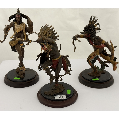 363 - Decorative Arts: Franklin Mint bronze handpainted figures Spirit of Thunder, Spirit of the Raven and... 