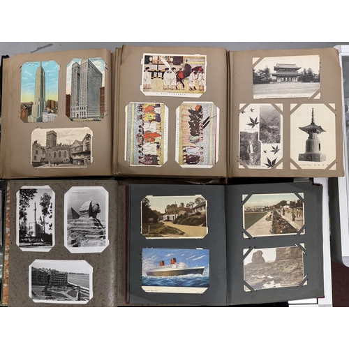 368 - Postcards: Postcards, four albums of Edwardian and later cards. The two larger contain Canadian, Jap... 