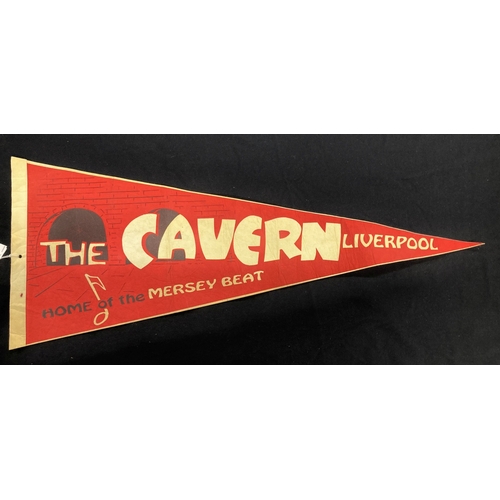 395 - Pop Memorabilia: An original 1960s Cavern Club pennant, 'Home Of The Mersey Beat'. Maximum length 75... 