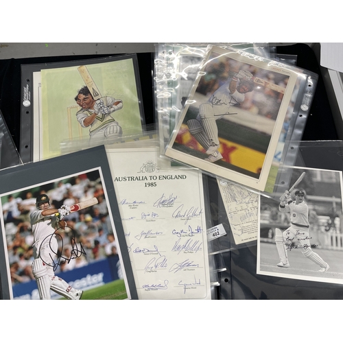 402 - Sporting Autographs: A collection of signed photographs bearing the signatures from the world of Cri... 