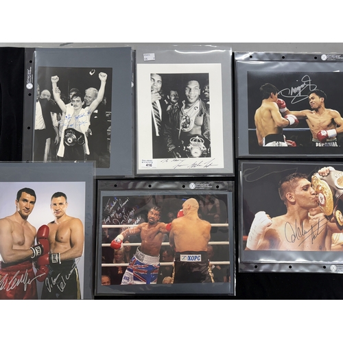 416 - Sporting Autographs: A large collection of signed photographs bearing the signatures of Boxers inclu... 