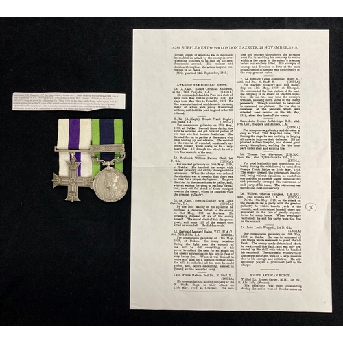 432 - Medals: Military Cross Geo V and India General Service 1908 to Lt. W.C. Tungate 1/9th Gurkhas LG 29/... 