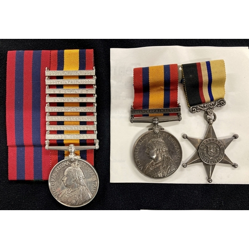 434 - Medals: Queens South Africa medal with Eight clasps Cape Colony, Tugela Heights, Orange Free State, ... 