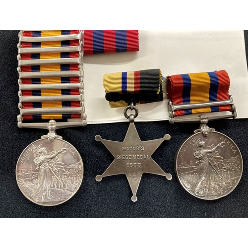 434 - Medals: Queens South Africa medal with Eight clasps Cape Colony, Tugela Heights, Orange Free State, ... 