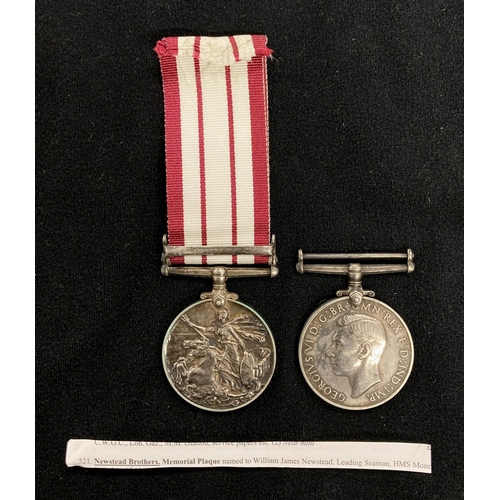 441 - Medals: Naval General Service Medal 1915-62 George VI to S. Bentley HMS Exmoor with Palestine Clasp ... 