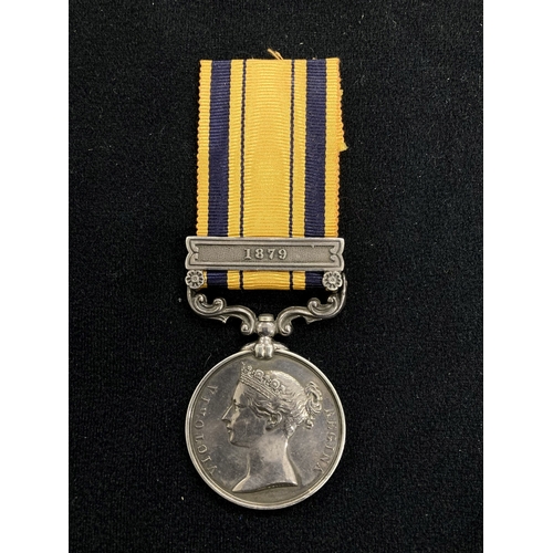 448 - Medals: Anglo Zulu War South Africa Medal with 1879 Clasp to 1560 Pte T. Libby 2-24th Foot.... 