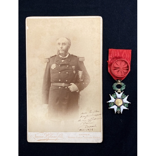 453 - Medals: French Legion d’Honneur with Portrait photo showing the recipient dated 1893.