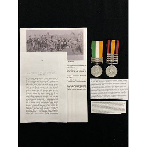 464 - Medals: Queens and Kings South Africa Medals, a pair to 3963 Private T. Sharples 10th Hussars. QSA w... 