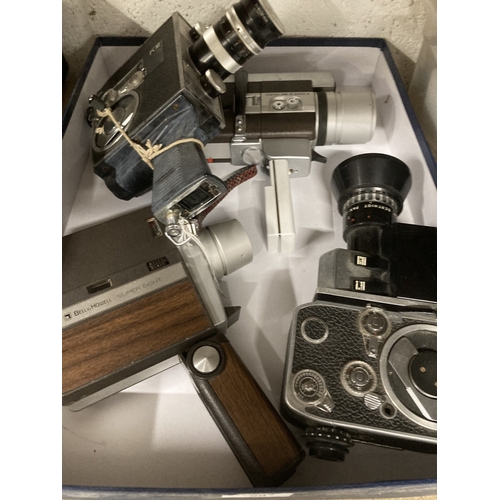 50 - Cameras: A Bolex Paillard Zoom Reflex P3 camera, together with a Canon Zoom 318 Super 8 camera, a Bo... 