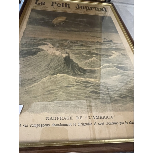 525 - Airship/Zeppelin Memorabilia: Le Petit Journal 1909-1915 colour front pages all framed and glazed 18... 