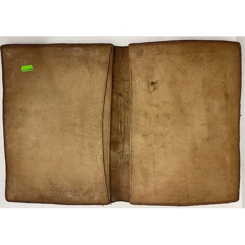 556 - Taxidermy: A crocodile skin music folio, three inner pouches, 36cm by 26cm closed.... 