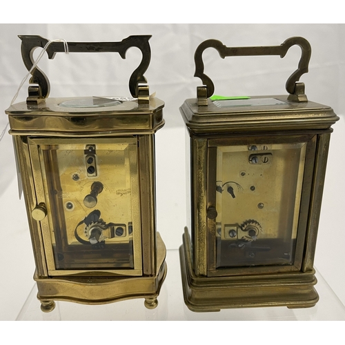 559 - Clocks: An H.Samuel brass cased carriage clock, containing an English made Fema 11 jewel movement, a... 