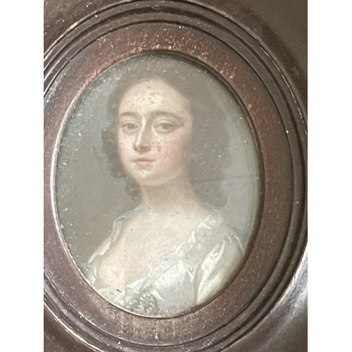 572 - Decorative Arts: The Starbuck family of Nantucket; a watercolour on ivory portrait miniature of a yo... 