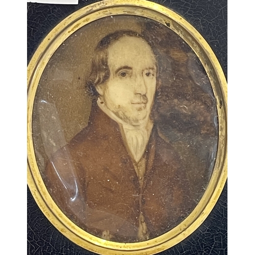 575 - Decorative Arts: The Starbuck family of Nantucket; a watercolour on ivory portrait miniature of Samu... 