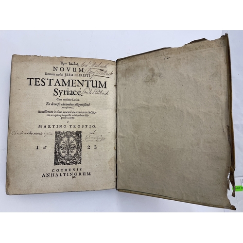 578 - Books: The Starbuck family of Nantucket. Novum Testamentum Syriace. Syriac text with Latin translati... 