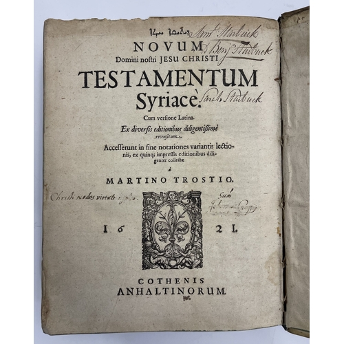 578 - Books: The Starbuck family of Nantucket. Novum Testamentum Syriace. Syriac text with Latin translati... 