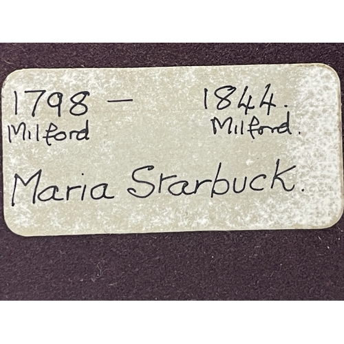 588 - Artwork: The Starbuck family of Nantucket; a set of six gilt highlighted silhouettes, later framed a... 