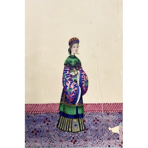 597 - Oriental: A late 19th century Chinese book of twelve watercolours of Imperial and court figures. All... 