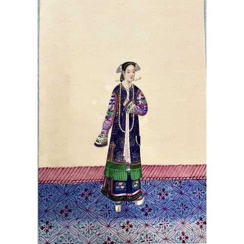 597 - Oriental: A late 19th century Chinese book of twelve watercolours of Imperial and court figures. All... 