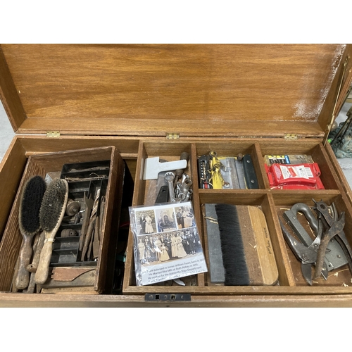 75 - Tools: Post-war tool chest and contents belonging to James Swan who worked in the ship's Admiralty d... 