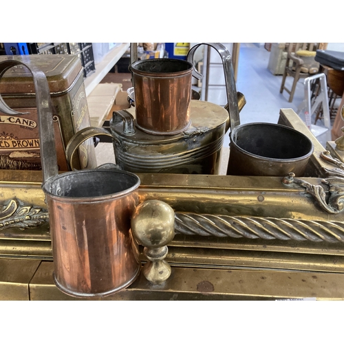 79 - Metalware: 19th cent. and later metalware includes curb fenders, measuring jugs, candlestick holders... 