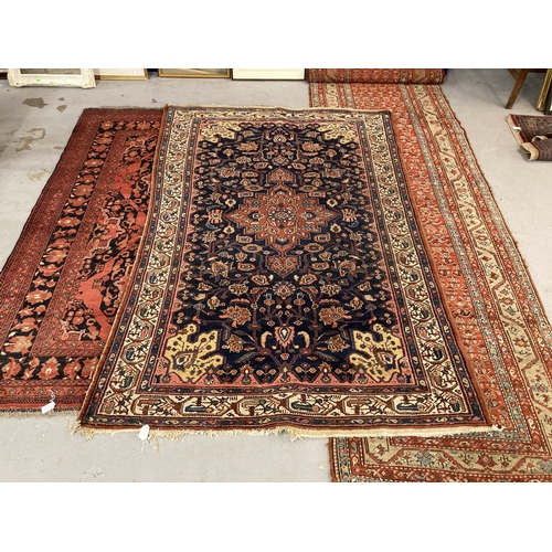 94 - Rugs & Carpets:  Savouk Persian carpet 20-30 years old, machine woven wool carpet, blue ground 2... 