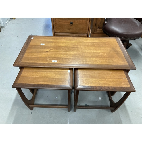 95 - Furniture: 20th cent. G-Plan teak fresco Long John nest of three tables 38ins. x 19ins.