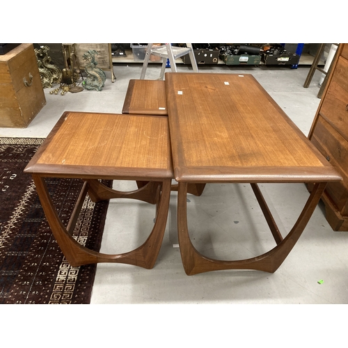 95 - Furniture: 20th cent. G-Plan teak fresco Long John nest of three tables 38ins. x 19ins.